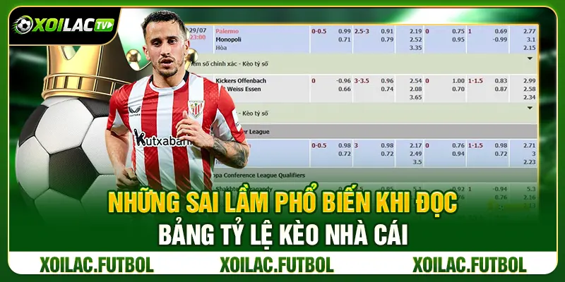 Những sai lầm phổ biến khi đọc bảng tỷ lệ kèo nhà cái